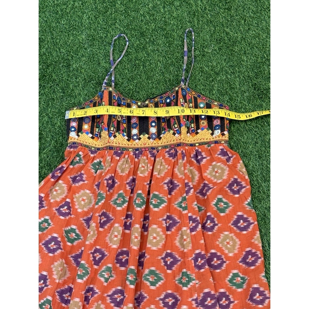 Ralph Lauren Denim & Supply Dress Women XS Orange Boho Spaghetti Strap Festival - Picture 11 of 15